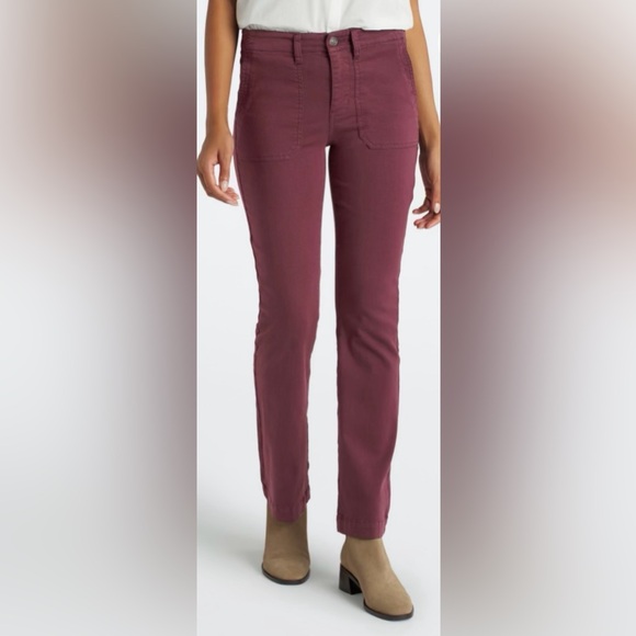 studio blue Pants - Women's Burgundy Pants - Stacy Utility Boot Cut High-rise Jeans